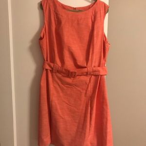 NWOT beautiful coral sheath dress by Sharagano 20W